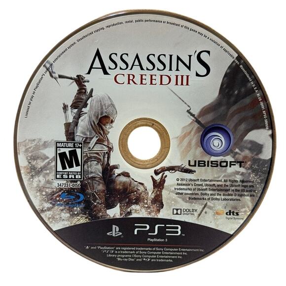 Assassin's Creed III PS3 - 2012 Release - Mint Condition Preowned - Picture 5 of 6